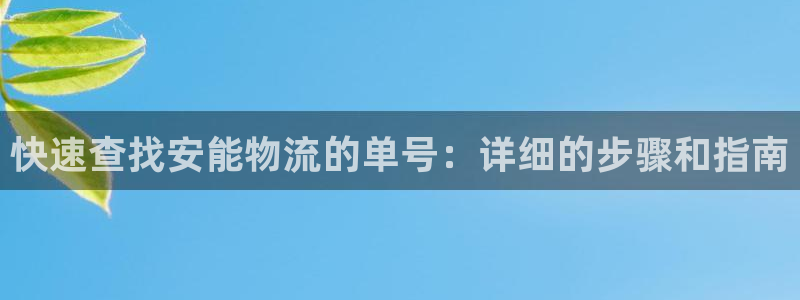 多多28注册二维码：快速查找安能物流