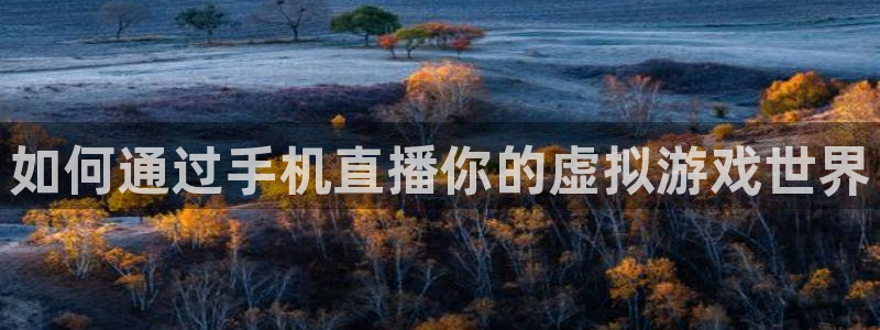 熊猫体育网址：如何通过手机直播你的虚拟游戏世界